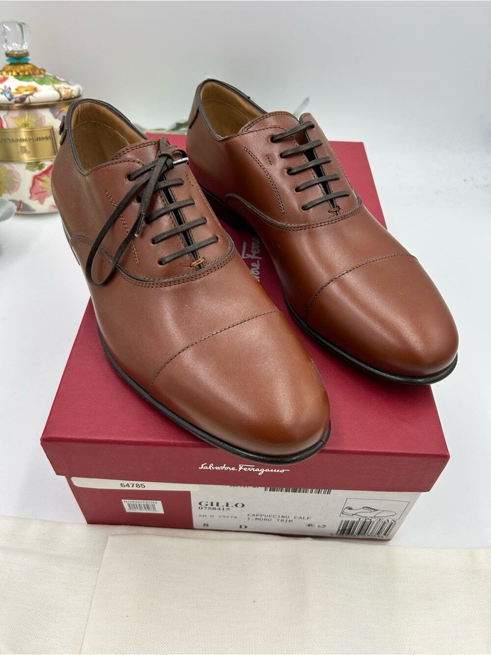 Men's Salvatore Ferragamo GILLO lace up Oxford size 8D made in Italy